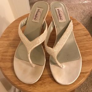White beaded sandals size 8